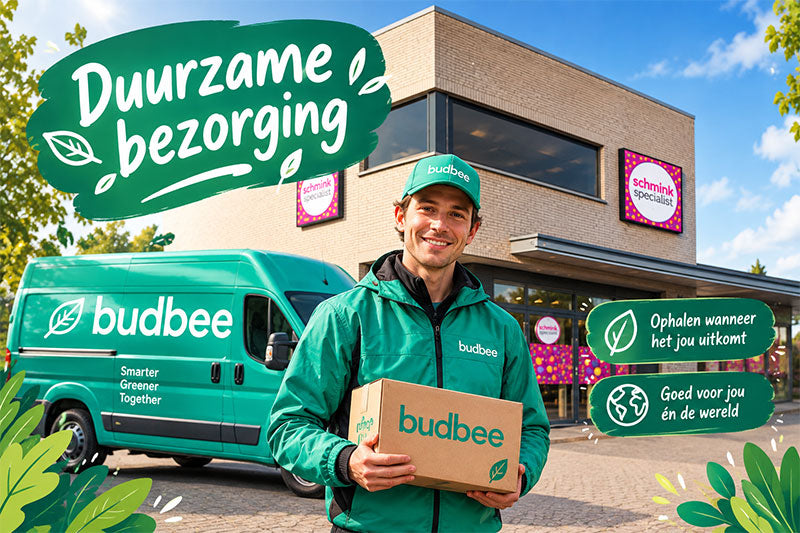 Nieuw bij Schmink Specialist: duurzaam en voordelig bezorgen met Budbee