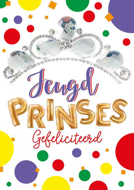 Artige Wenskaart Carnaval Jeugd Prinses Gefeliciteerd