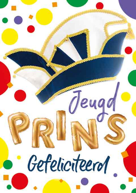 Artige Wenskaart Carnaval Jeugdprins Gefeliciteerd