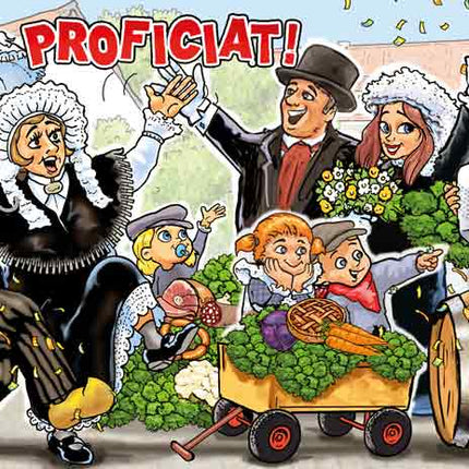 Artige Wenskaart Carnaval Panorama Boerenbruidspaar