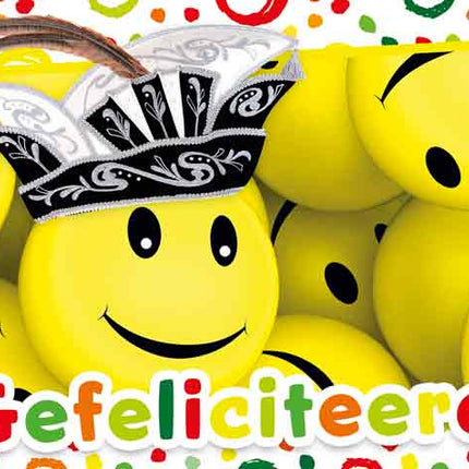 Artige Wenskaart Carnaval Panorama Gefeliciteerd