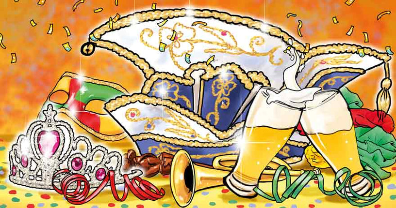 Artige Wenskaart Carnaval Panorama