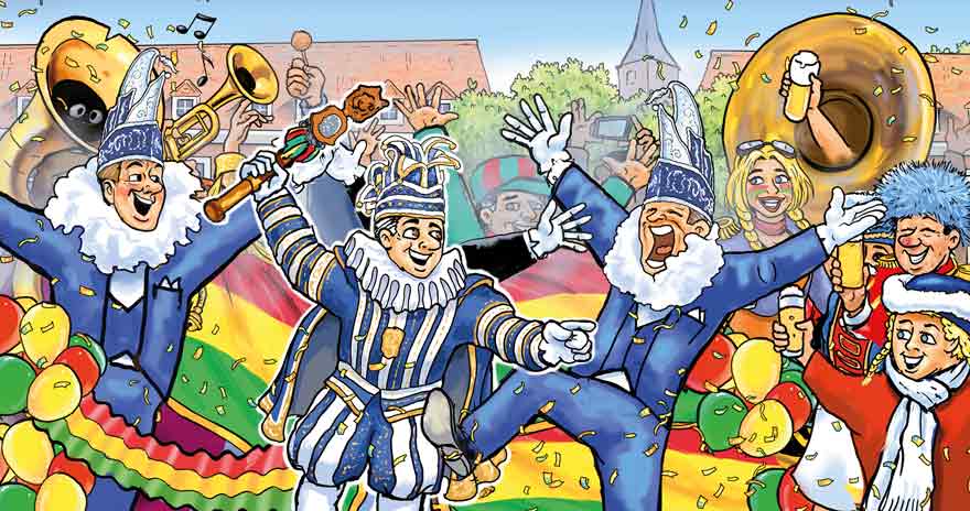 Artige Wenskaart Carnaval Panorama
