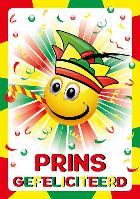 Artige Wenskaart Carnaval Prins Gefeliciteerd