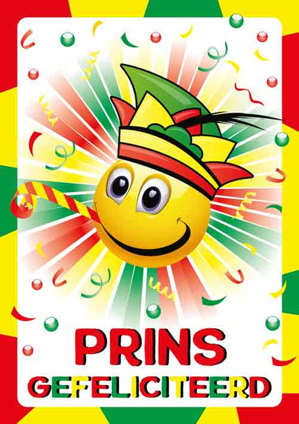 Artige Wenskaart Carnaval Prins Gefeliciteerd