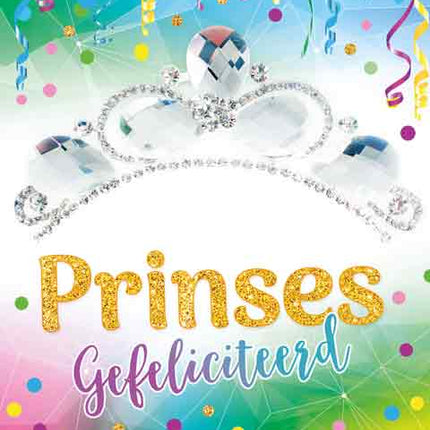 Artige Wenskaart Carnaval Prinses Gefeliciteerd