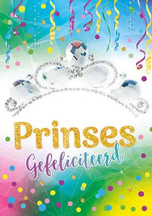 Artige Wenskaart Carnaval Prinses Gefeliciteerd