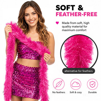 Boland Boa Flair Neon Roze 60 gram – 180 cm