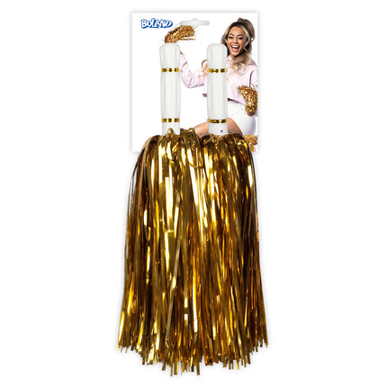 Boland Cheerleader Pompoms Metallic goud