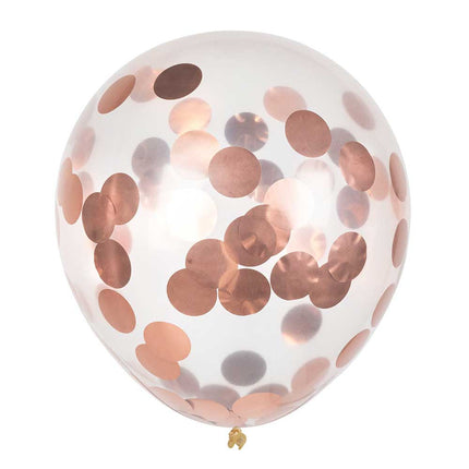 Boland Confettiballonnen rose goud 5 stuks