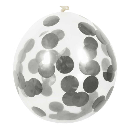 Boland Confettiballonnen zilver 5 stuks