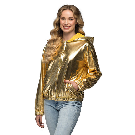 Boland Dames jas metallic goud (maat M)