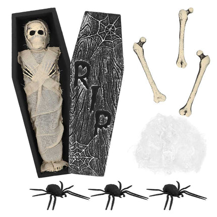 Boland Decoratieset Mummy – Mummie in Doodskist met Halloween Accessoires