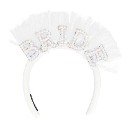 Boland Diadeem Bride met pareltjes en tule