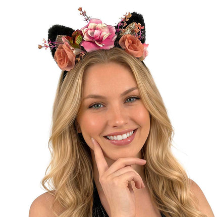 Boland Diadeem Rosegarden Kitty met Bloemen en Kattenoortjes