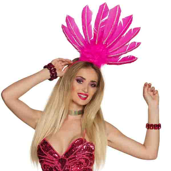 Boland Diadeem Samba Neon Roze