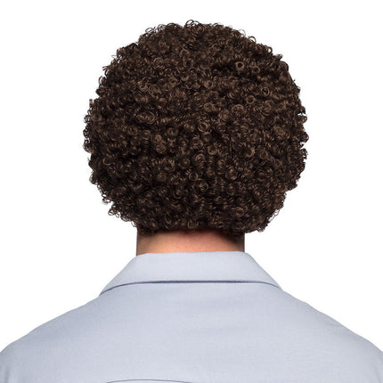 Boland Donkerbruine Krullenpruik 70s Style