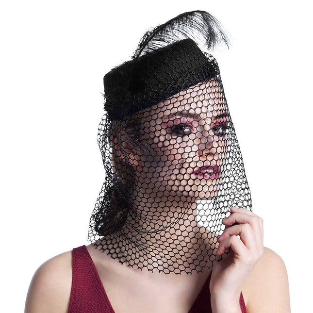 Boland Hoed Black Widow met sluier