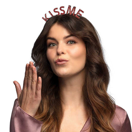 Boland Metalen Diadeem 'KISS ME'