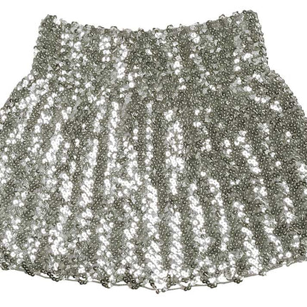 Boland Minirokje Sequins Zilver - M