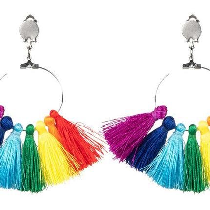 Boland Oorbellen Regenboogkwastjes