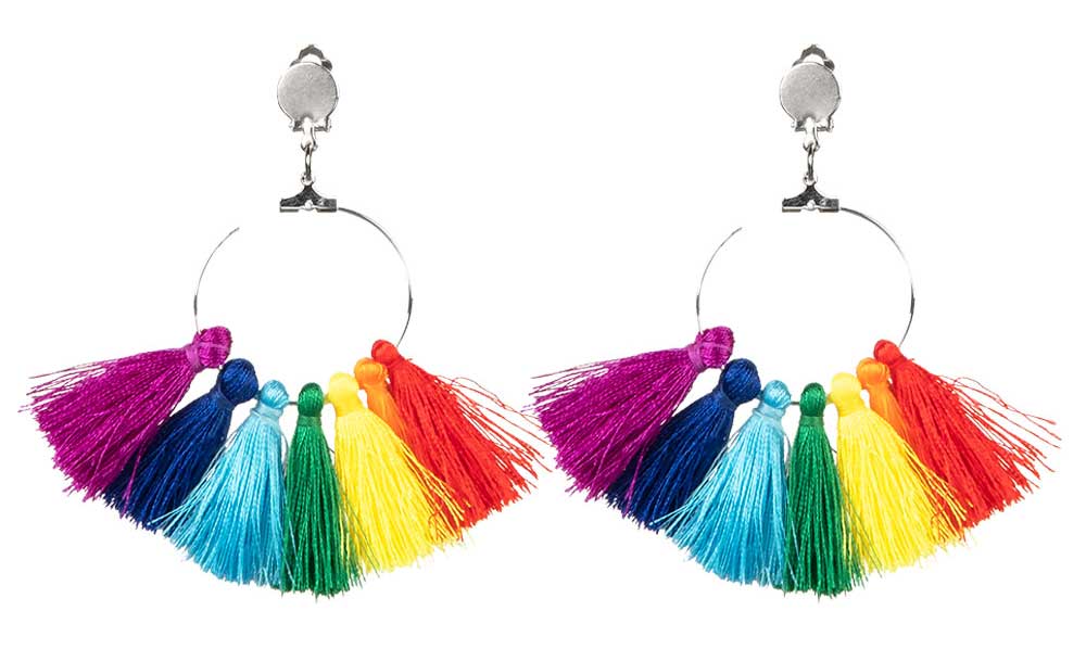 Boland Oorbellen Regenboogkwastjes