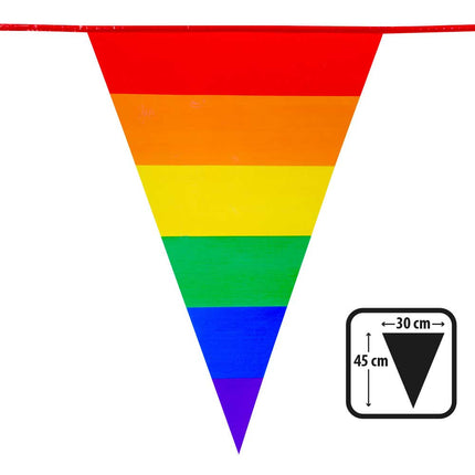 Boland PE Reuzen Vlaggenlijn Regenboog 8 meter