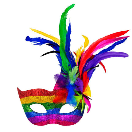 Boland Pride regenboog glittermasker