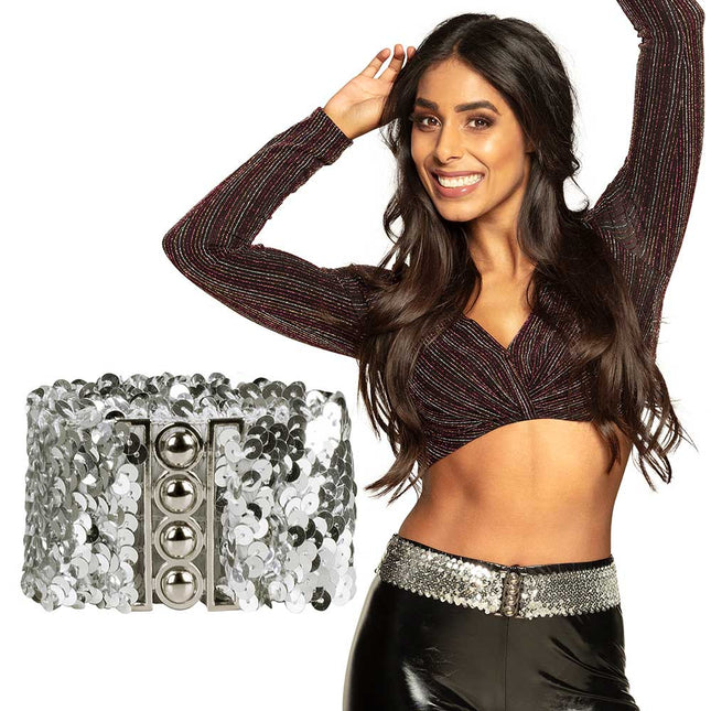 Boland Riem Pailletten Zilver