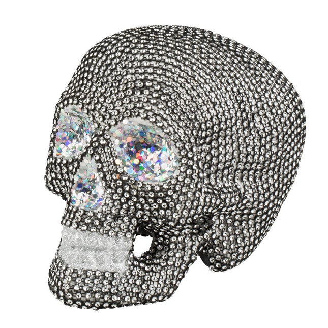 Boland Schedel Sparkle – Zilveren Glitter Doodshoofd