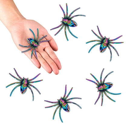 Boland Set 6 Spinnen Iriserend – 7 x 5,5 cm