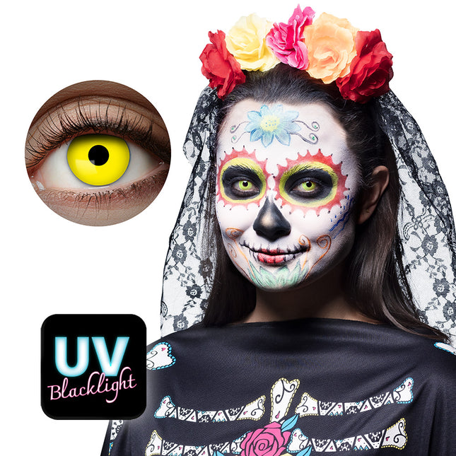 Boland UV Flash Geel kleurlenzen