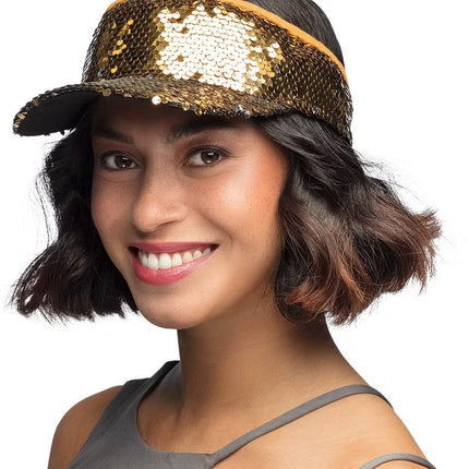 Boland Zonneklep pailetten goud