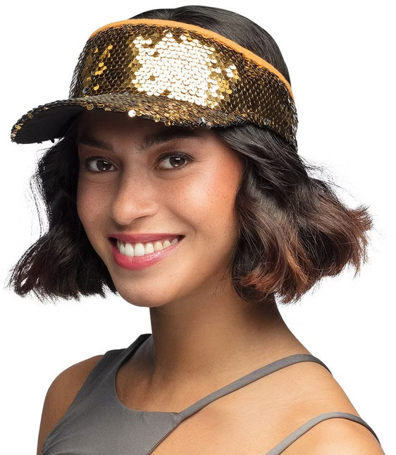 Boland Zonneklep pailetten goud