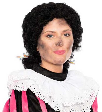 Comedia Meisjes Pietenpruik met staartjes zwart