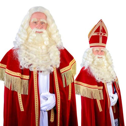 Comedia Professioneel Sinterklaas Baard deluxe TV-Sint buffel (yak) Tule
