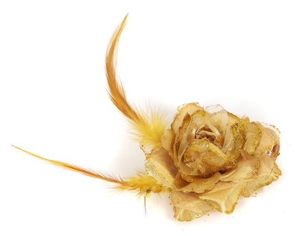 Di Bartelomeo Bloem met veertjes en glitters goud