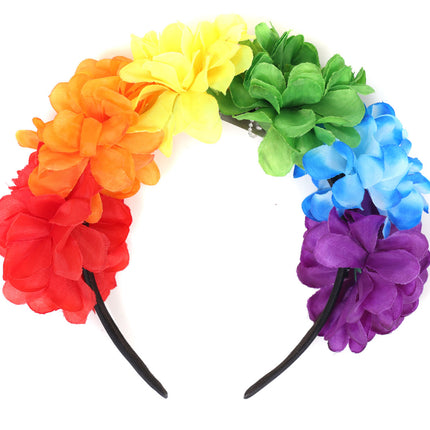 Di Bartelomeo Bloemen haarband regenboog