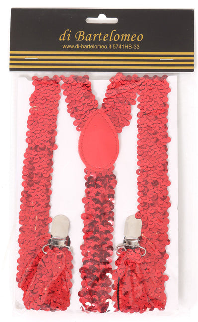 Di Bartelomeo Bretels Pailletten Rood