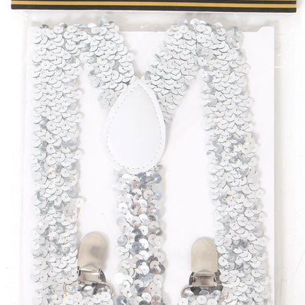 Di Bartelomeo Bretels Pailletten Zilver