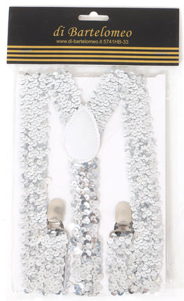 Di Bartelomeo Bretels Pailletten Zilver