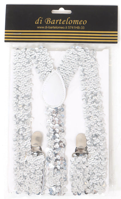 Di Bartelomeo Bretels Pailletten Zilver