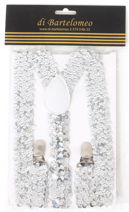 Di Bartelomeo Bretels Pailletten Zilver
