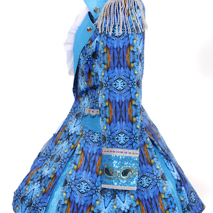 Di Bartelomeo Carnavalsjas Dames blauw zilver