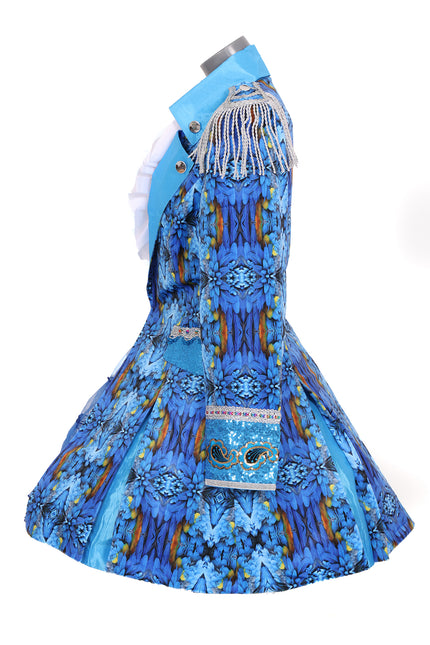 Di Bartelomeo Carnavalsjas Dames blauw zilver