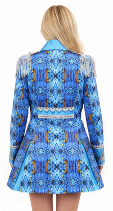 Di Bartelomeo Carnavalsjas Dames blauw zilver