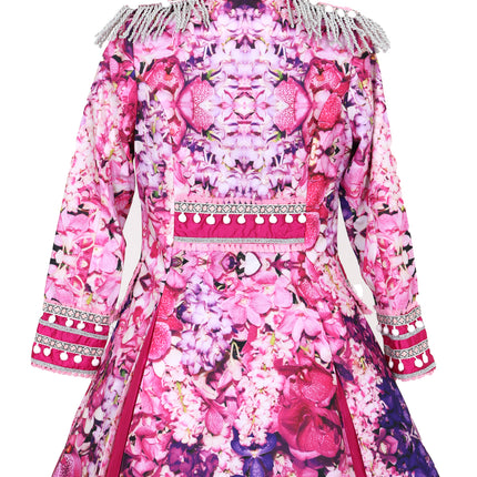 Di Bartelomeo Carnavalsjas Dames roze bloemen deluxe