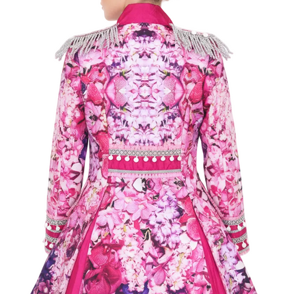 Di Bartelomeo Carnavalsjas Dames roze bloemen deluxe