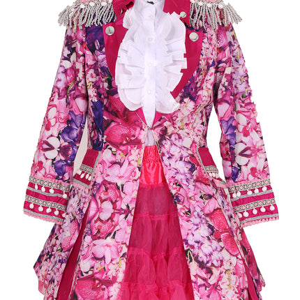 Di Bartelomeo Carnavalsjas Dames roze bloemen deluxe