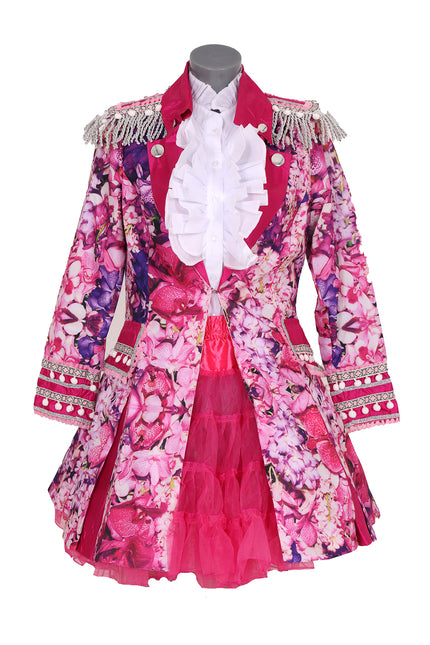 Di Bartelomeo Carnavalsjas Dames roze bloemen deluxe